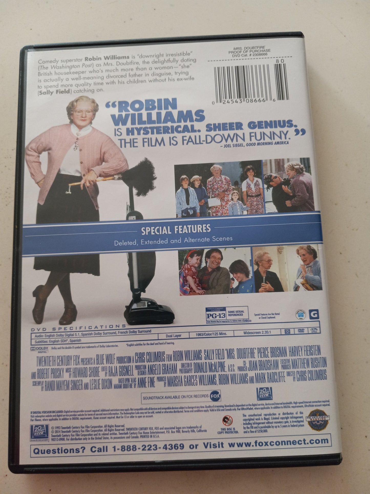 Mrs. Doubtfire, Behind the Seams, 2-Discs, DVD Movie, Widescreen, Rated PG-13, USED