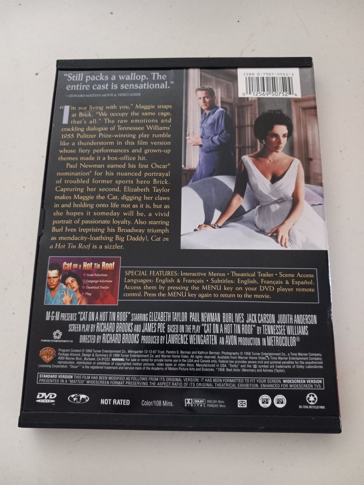 Cat On A Hot Tin Roof, Widescreen, DVD Movie, Not Rated, Rare, USED