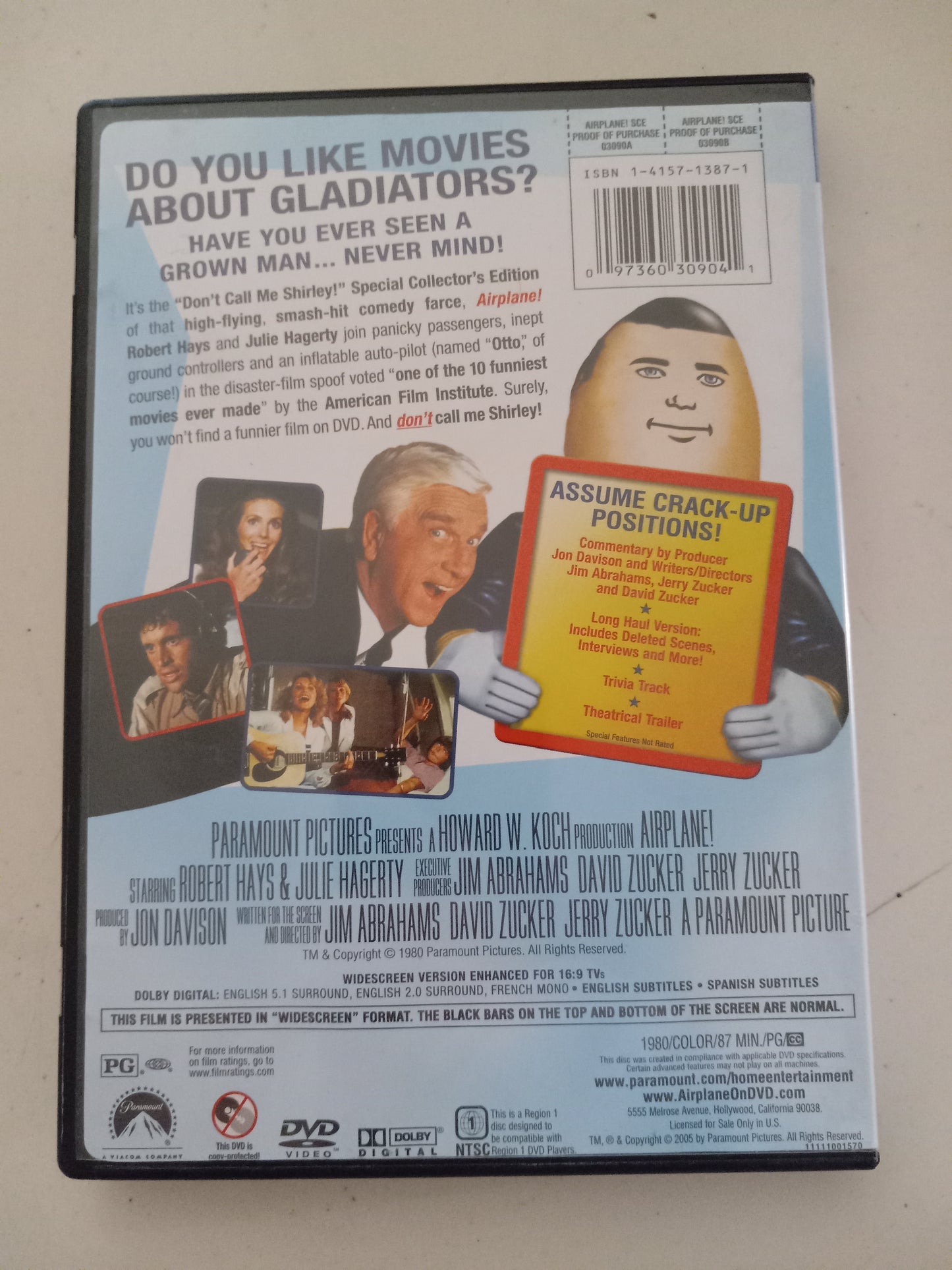 Airplane, Don't Call Me Shirley Edition, DVD Movie, Widescreen, Rated PG, USED