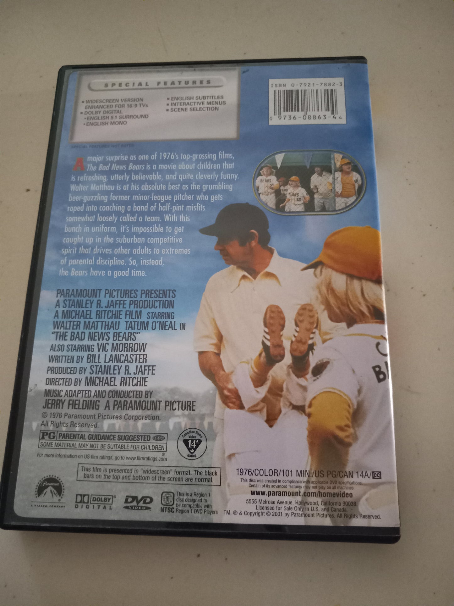 The Bad News Bears, 1976, Walter Matthau, DVD Movie, Widescreen, Rated PG, Rare, USED.