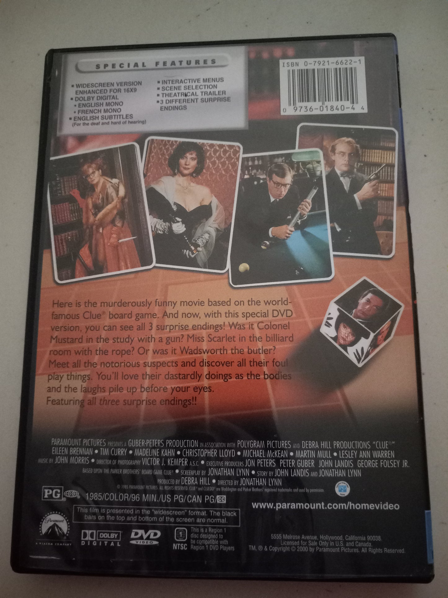 Clue The Movie, DVD Movie, Widescreen, Rated PG, USED