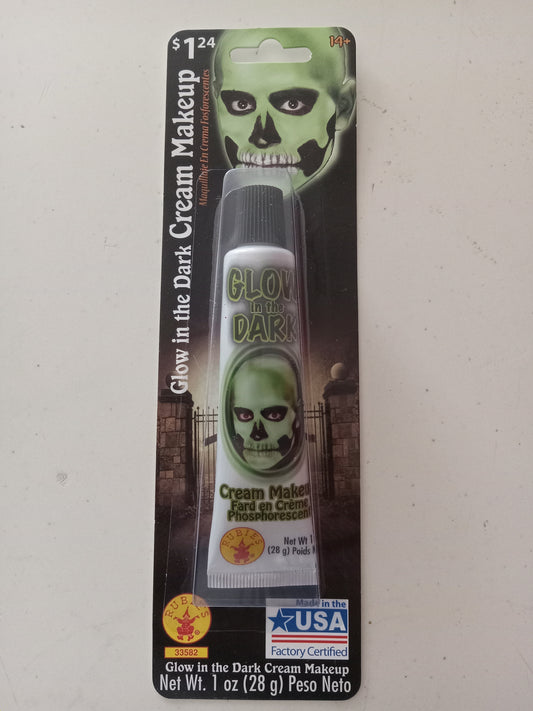 Glow In the Dark Cream Washable Makeup Rubies 1oz Cosplay Halloween Costume Accessory, NEW