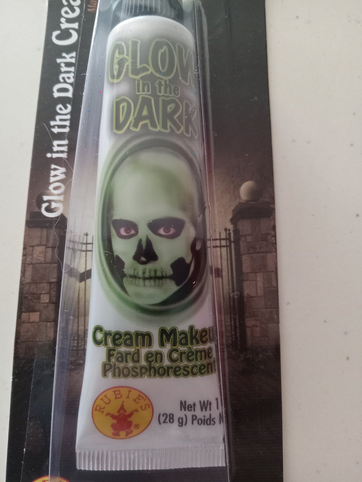 Glow In the Dark Cream Washable Makeup Rubies 1oz Cosplay Halloween Costume Accessory, NEW