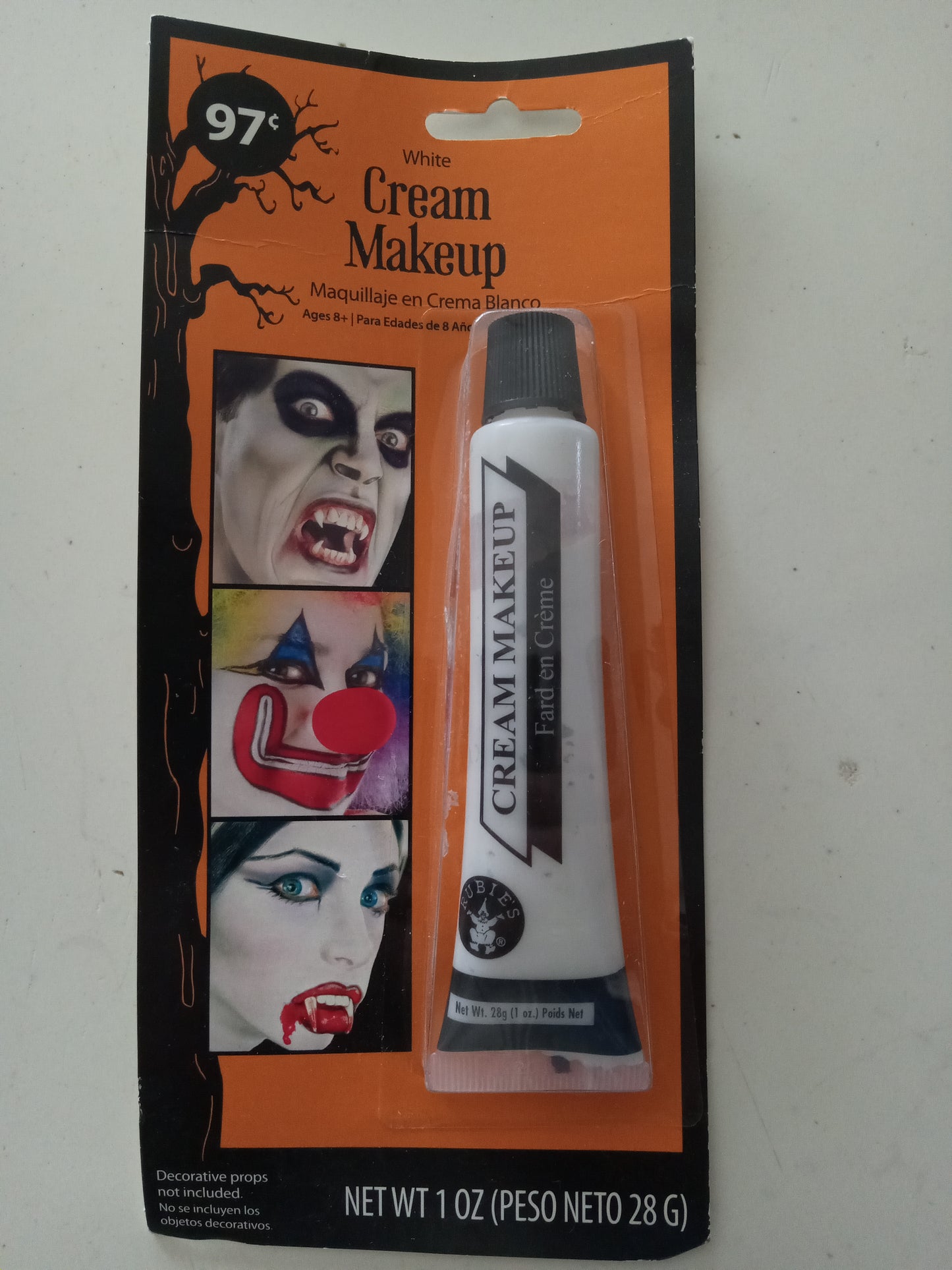 White Cream Washable Makeup Rubies 1oz Cosplay Halloween Costume Accessory, NEW