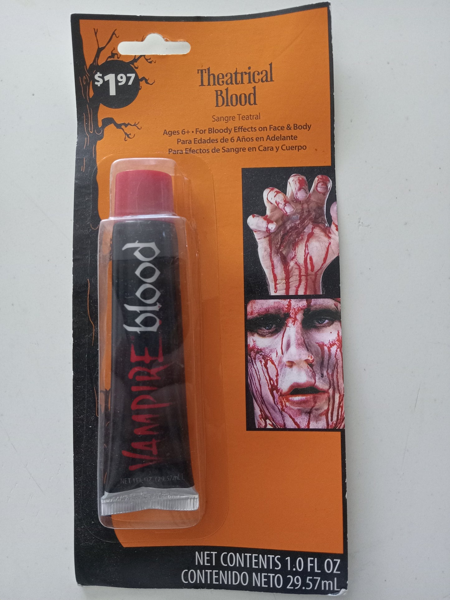 Theatrical Vampire Blood Washable Makeup Fun World 1oz Cosplay Halloween Costume Accessory, NEW