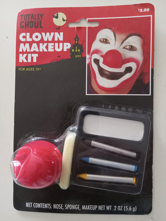 Clown Washable Makeup Kit Totally Ghoul .2 oz Cosplay Halloween Costume Accessory, NEW