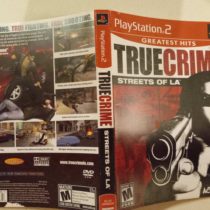 True Crime Streets Of LA, Playstation 2, Cover Art Only, USED