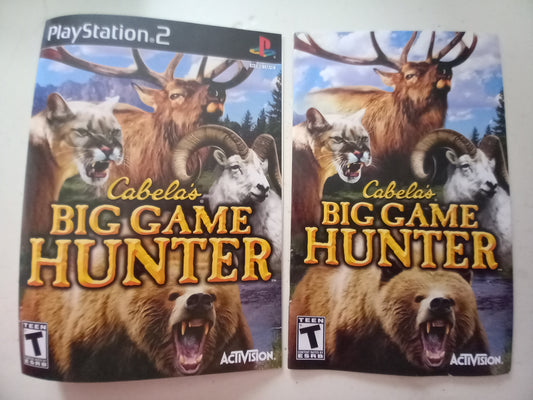 Cabela's Big Game Hunter, Playstation 2, Cover Art + Manual Only, USED
