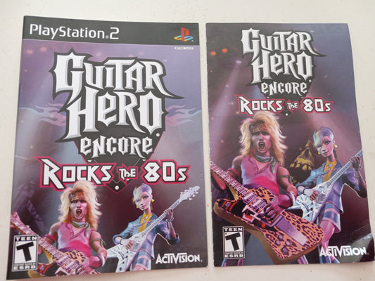 Guitar Hero Encore Rocks The 80s, Playstation 2, Cover Art + Manual Only, USED