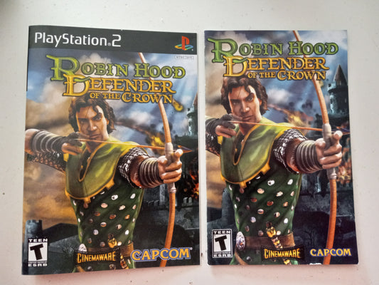 Robin Hood Defender Of The Crown, Playstation 2, Cover Art + Manual Only, USED