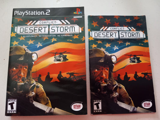 Conflict Desert Storm, Playstation 2, Cover Art + Manual Only, USED