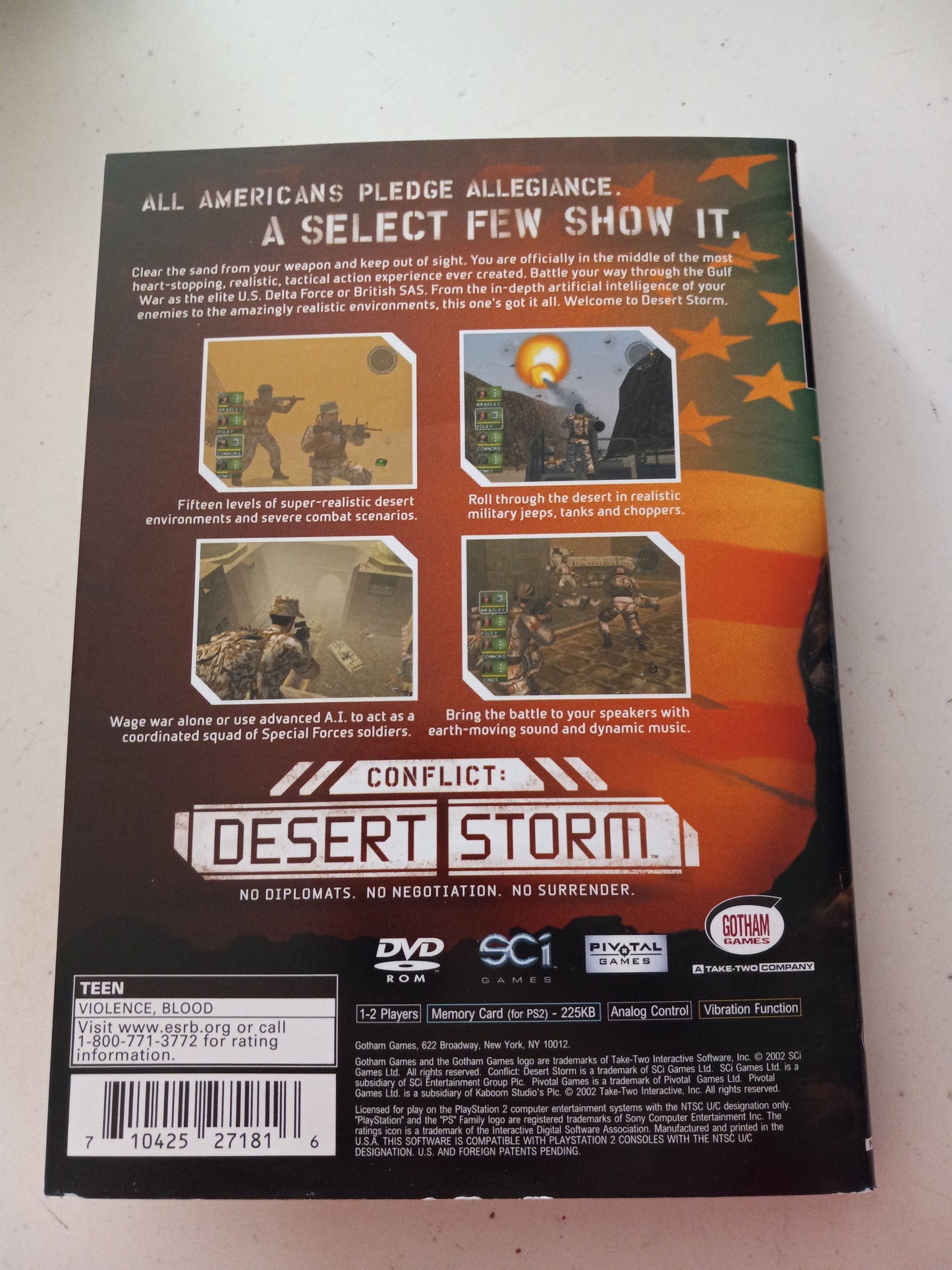 Conflict Desert Storm, Playstation 2, Cover Art + Manual Only, USED