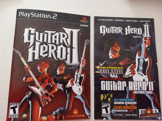 Guitar Hero II 2, Playstation 2, Cover Art + Manual Only, USED