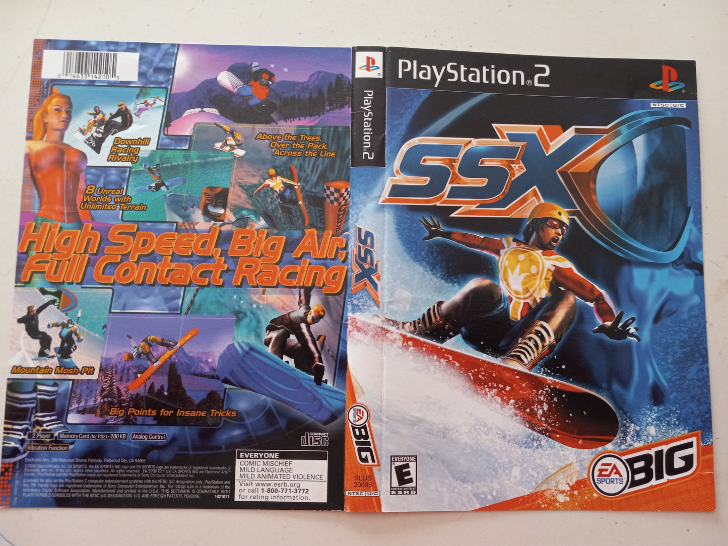 SSX, Playstation 2, Cover Art + Manual Only, USED