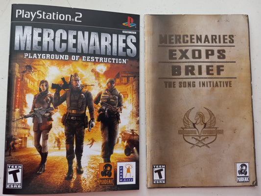 Mercenaries Playground Of Destruction, Playstation 2, Cover Art + Manual Only, USED