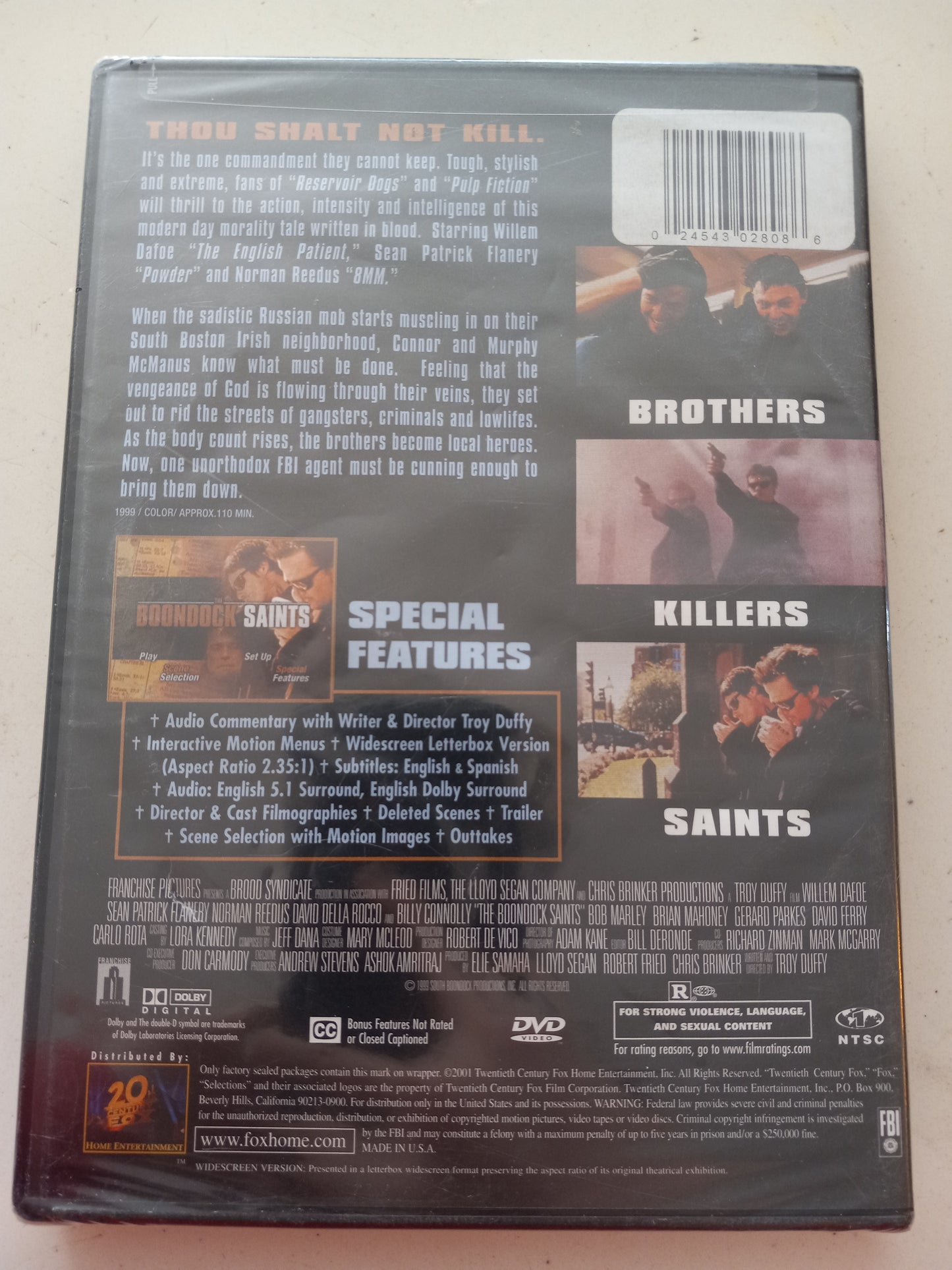The Boondock Saints, DVD Movie, Widescreen, Rated R, NEW