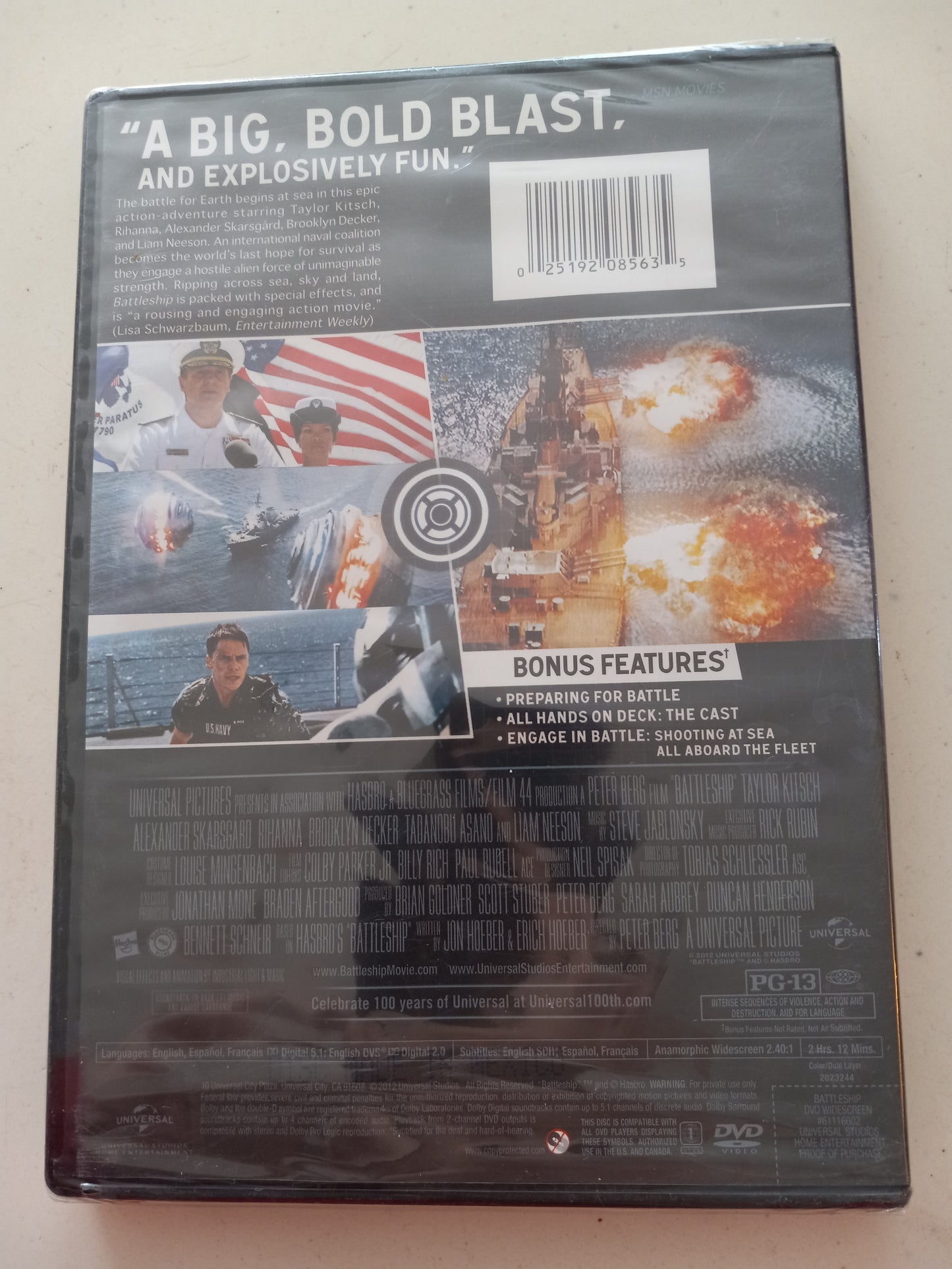 Battle Ship, Battleship DVD Movie, Liam Neeson Widescreen, Rated PG-13, Rare NEW/USED
