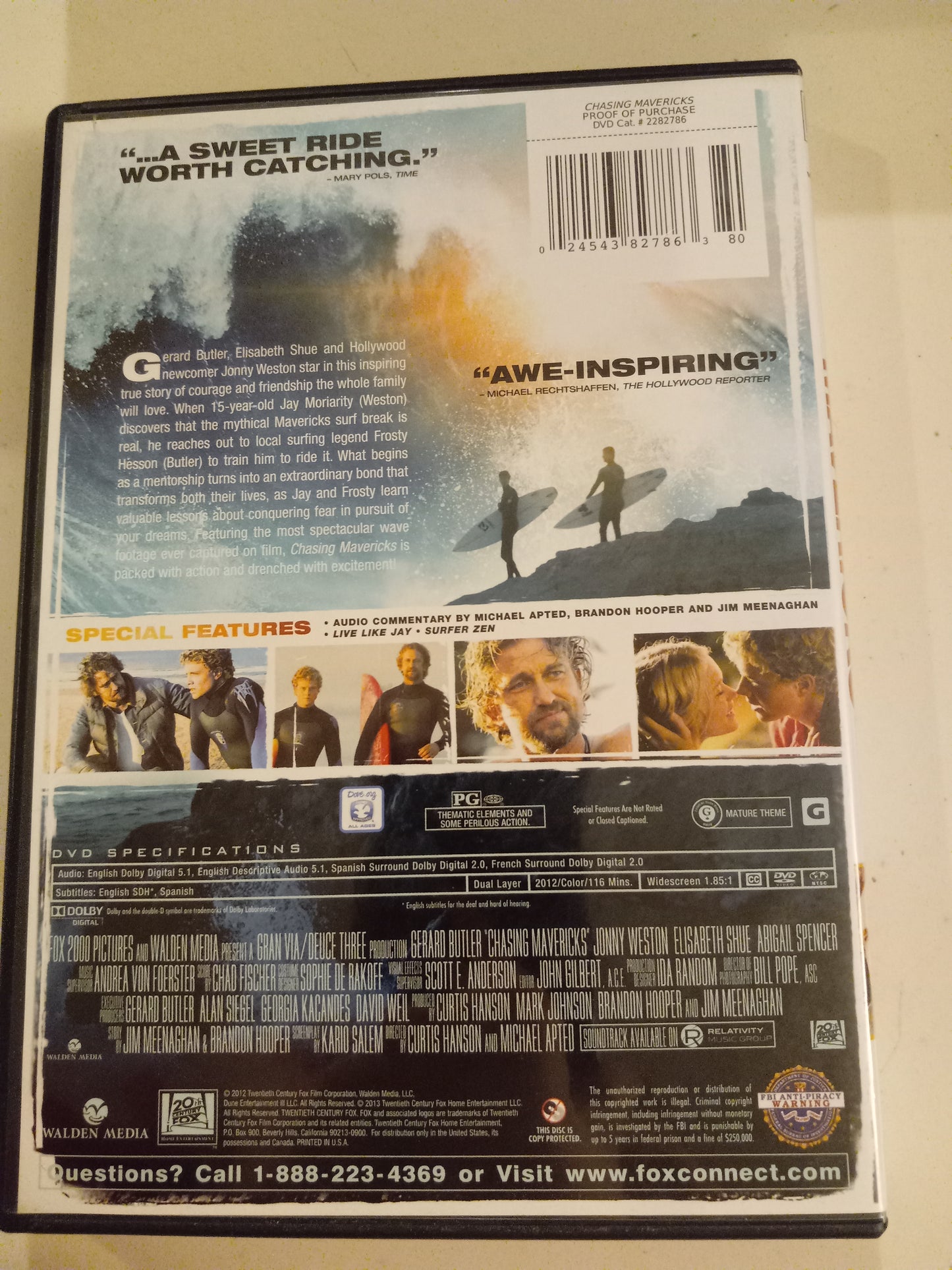 Chasing Mavericks, DVD Movie, Widescreen, Rated PG, USED
