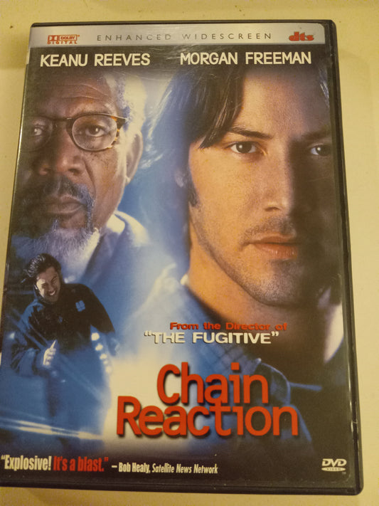 Chain Reaction, DVD Movie, Keanu Reeves Widescreen, Rated PG-13, USED