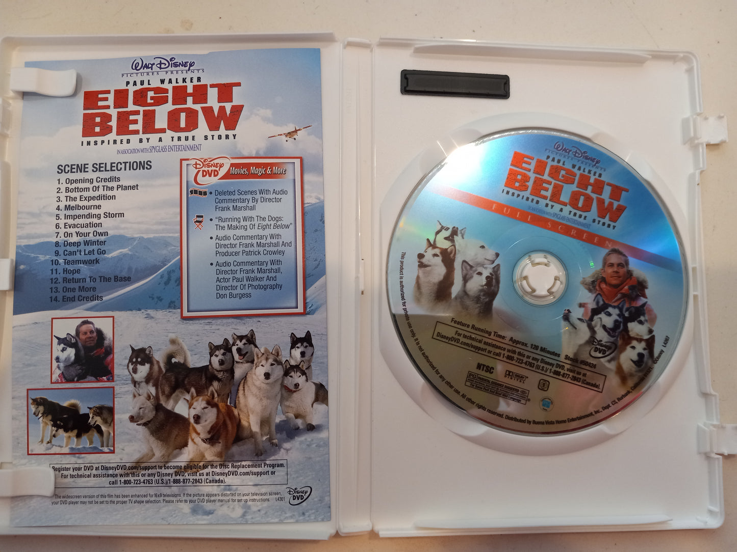 Eight 8 Below, DVD Movie, Fullscreen, Rated PG, USED
