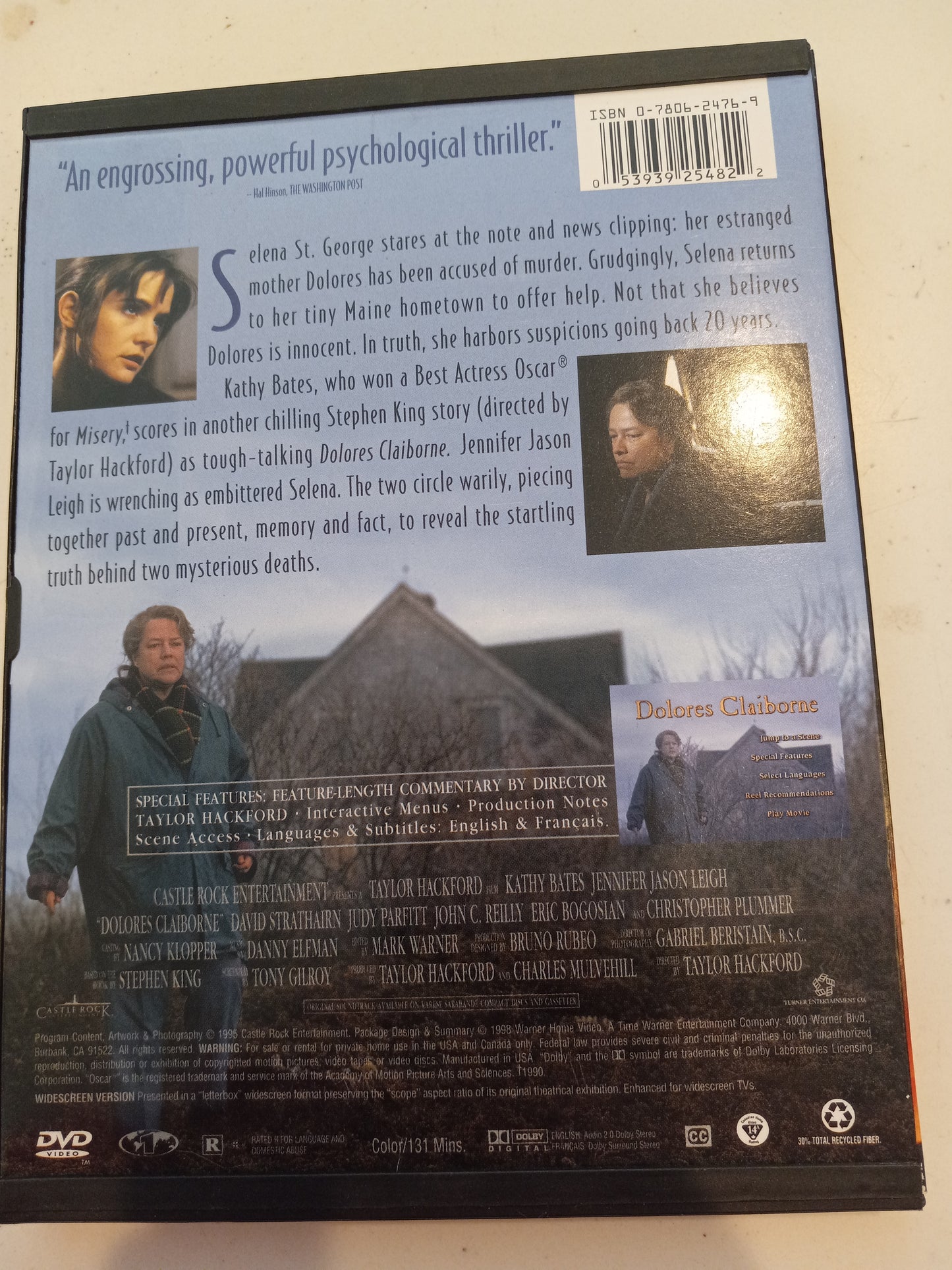 Dolores Claiborne, DVD Movie, Widescreen, Rated R, Rare USED