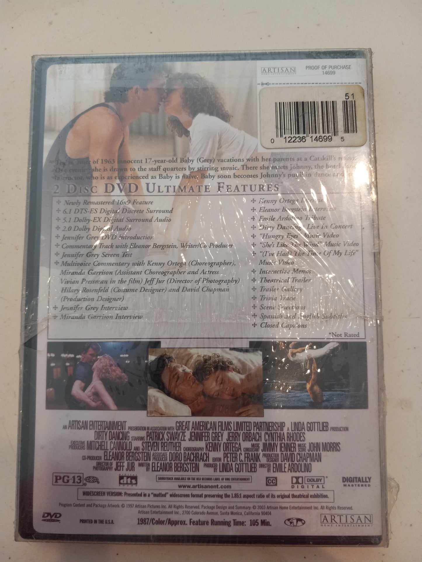 Dirty Dancing, DVD Movie, Widescreen, Rated PG-13, NEW/USED