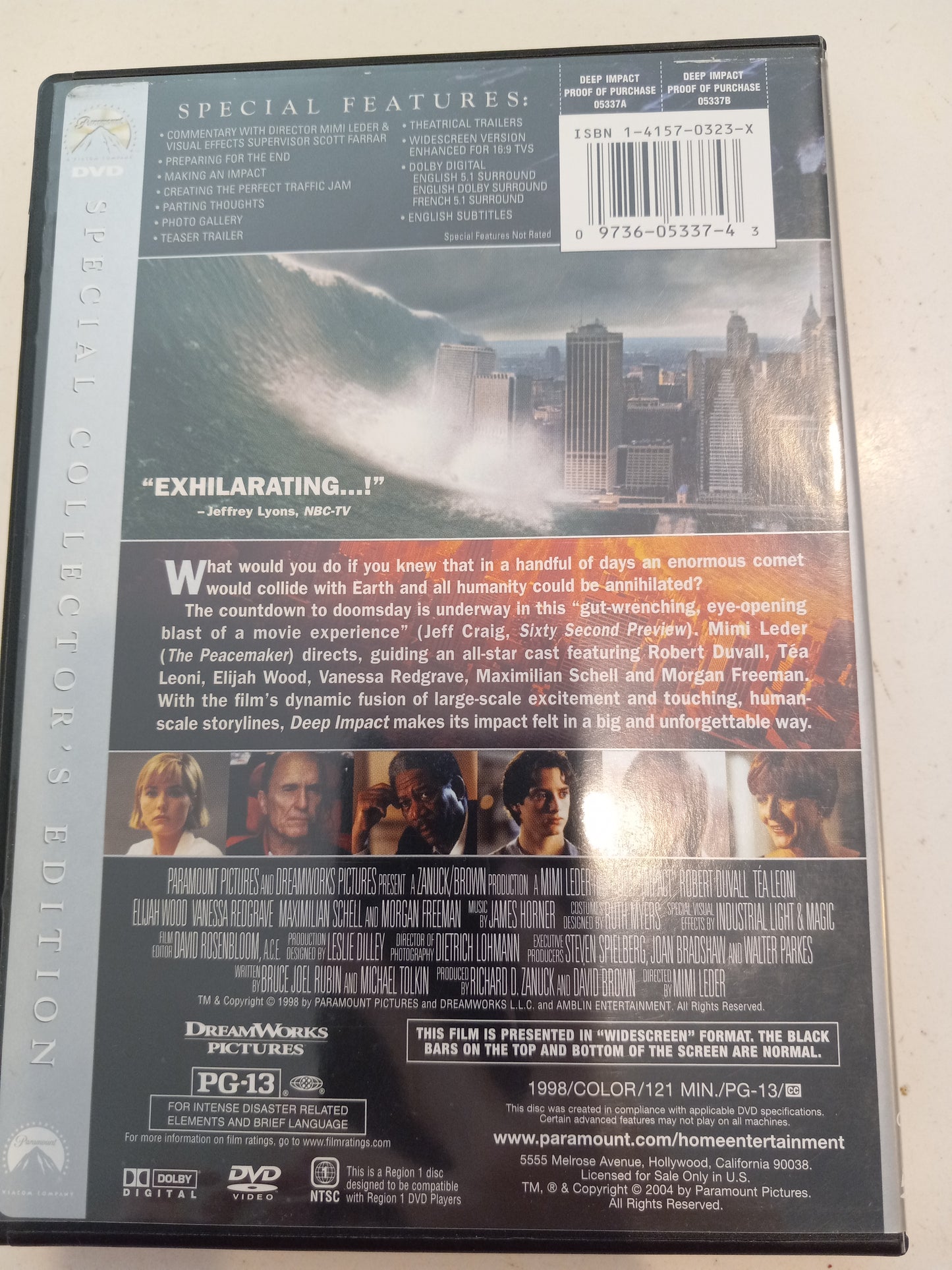 Deep Impact, DVD Movie, Widescreen, Rated PG-13, USED