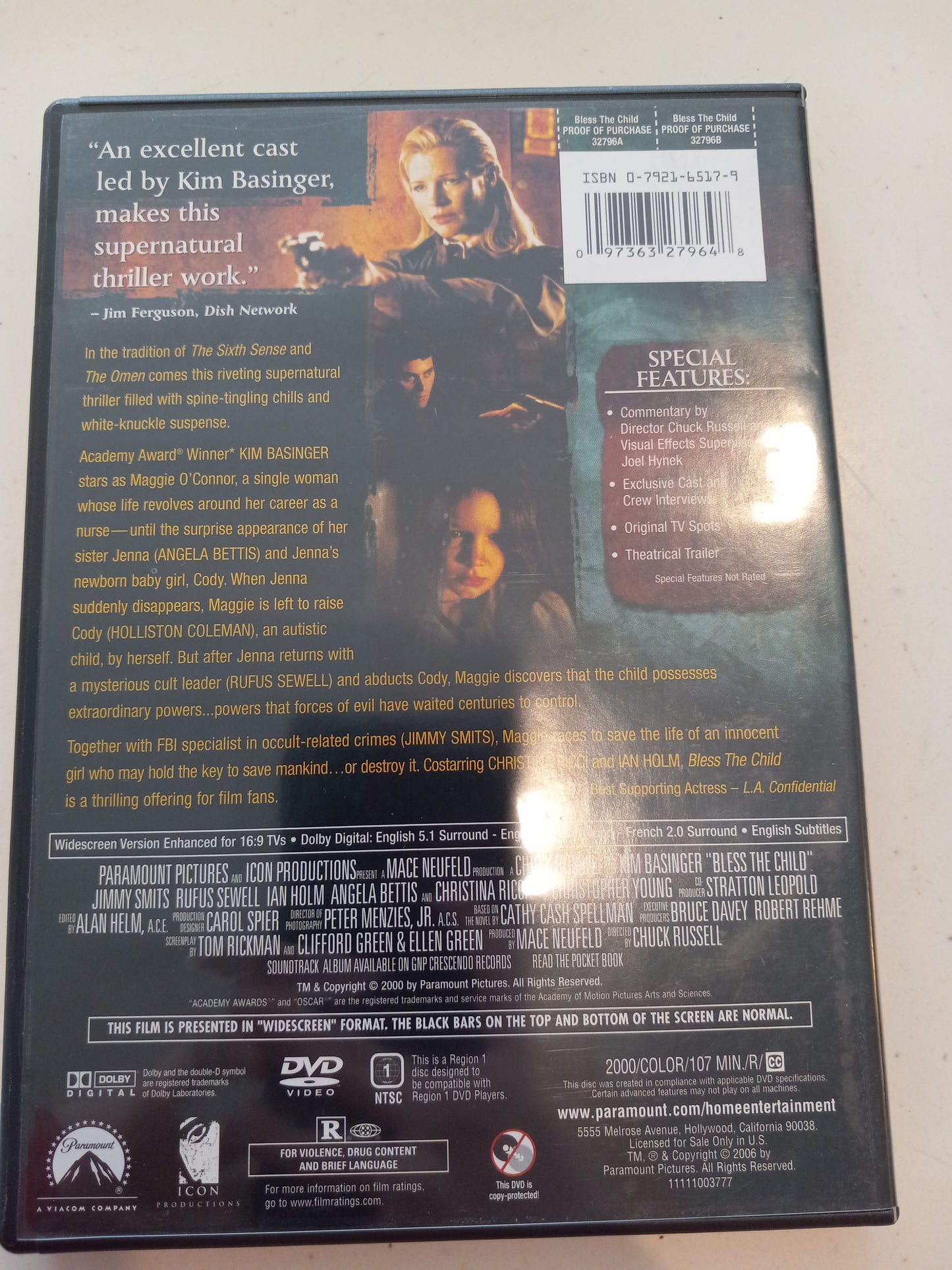 Bless The Child, DVD Movie, Widescreen, Rated R, USED