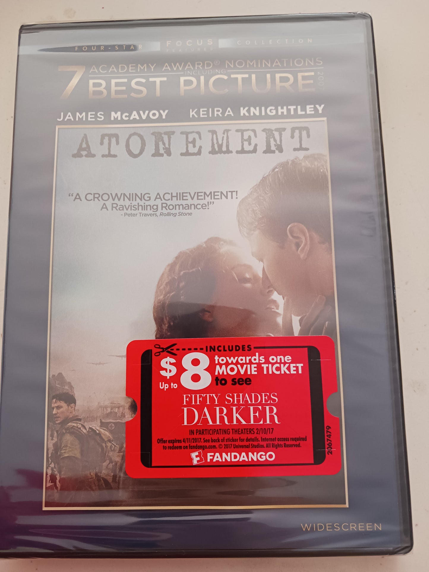 Atonement, DVD Movie, Widescreen, Rated R, NEW
