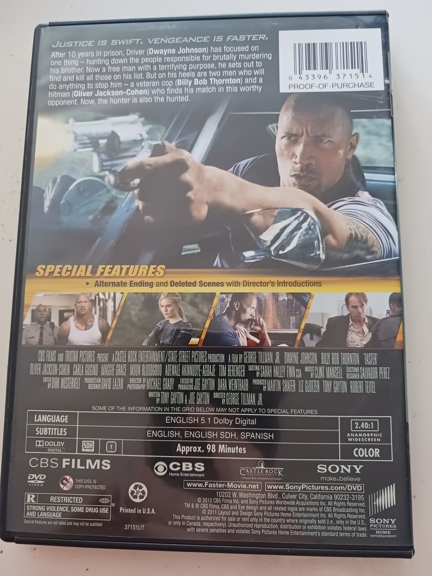 Faster, DVD Movie, Widescreen, Rated R, USED