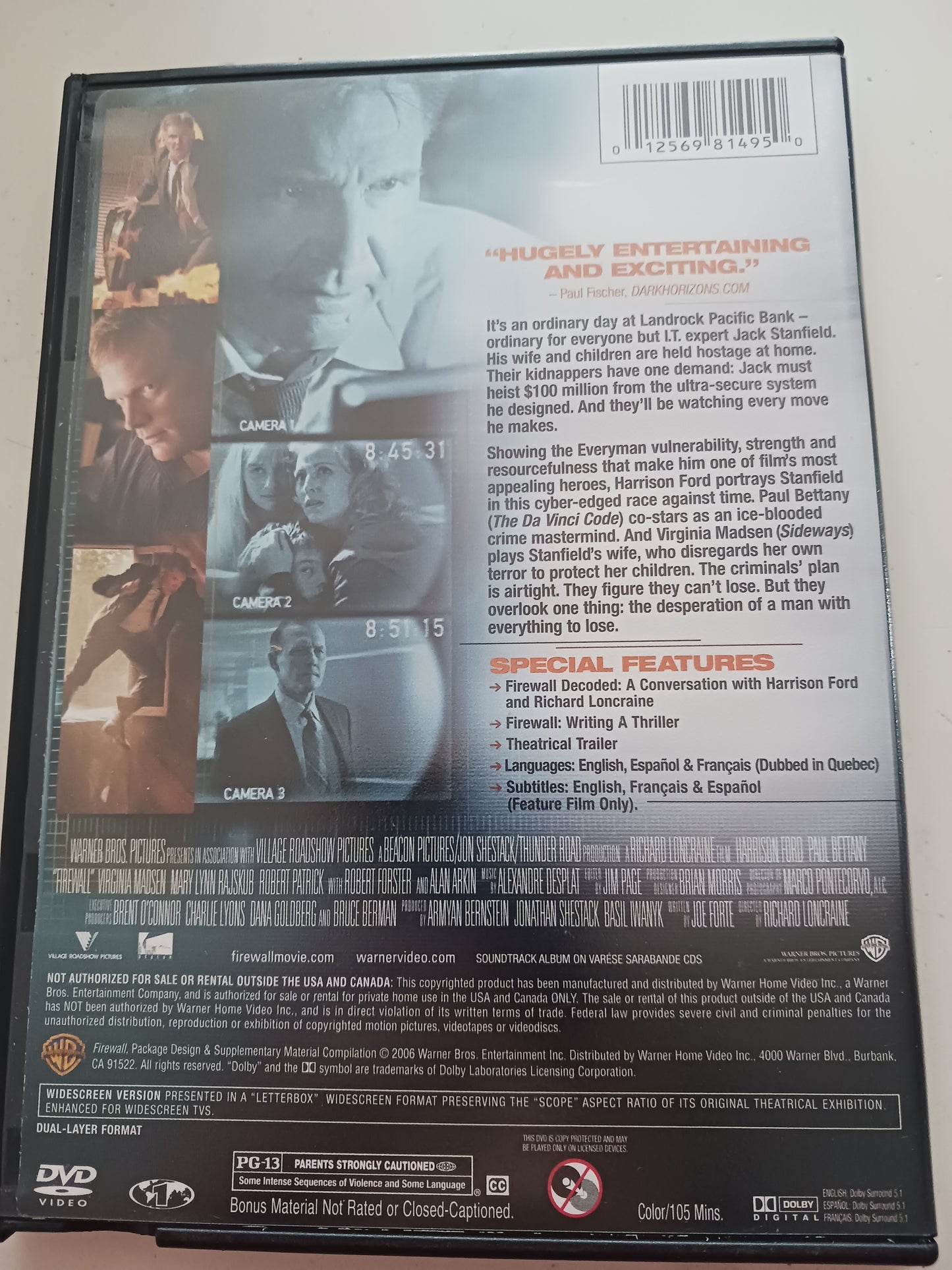 FireWall, DVD Movie, Widescreen, Rated PG-13, USED