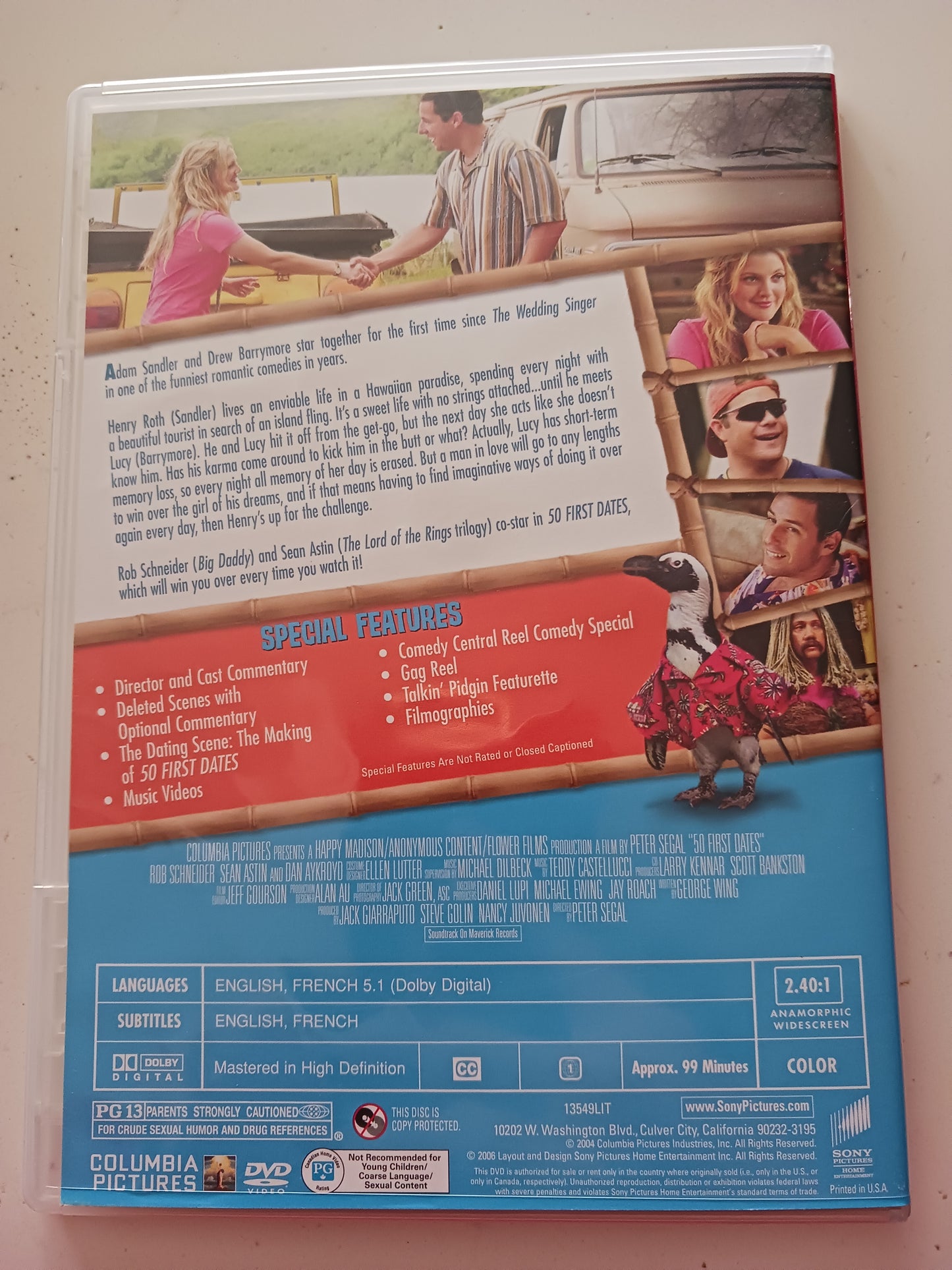 50 Fifty First Dates, DVD Movie, Widescreen, Rated PG-13, USED