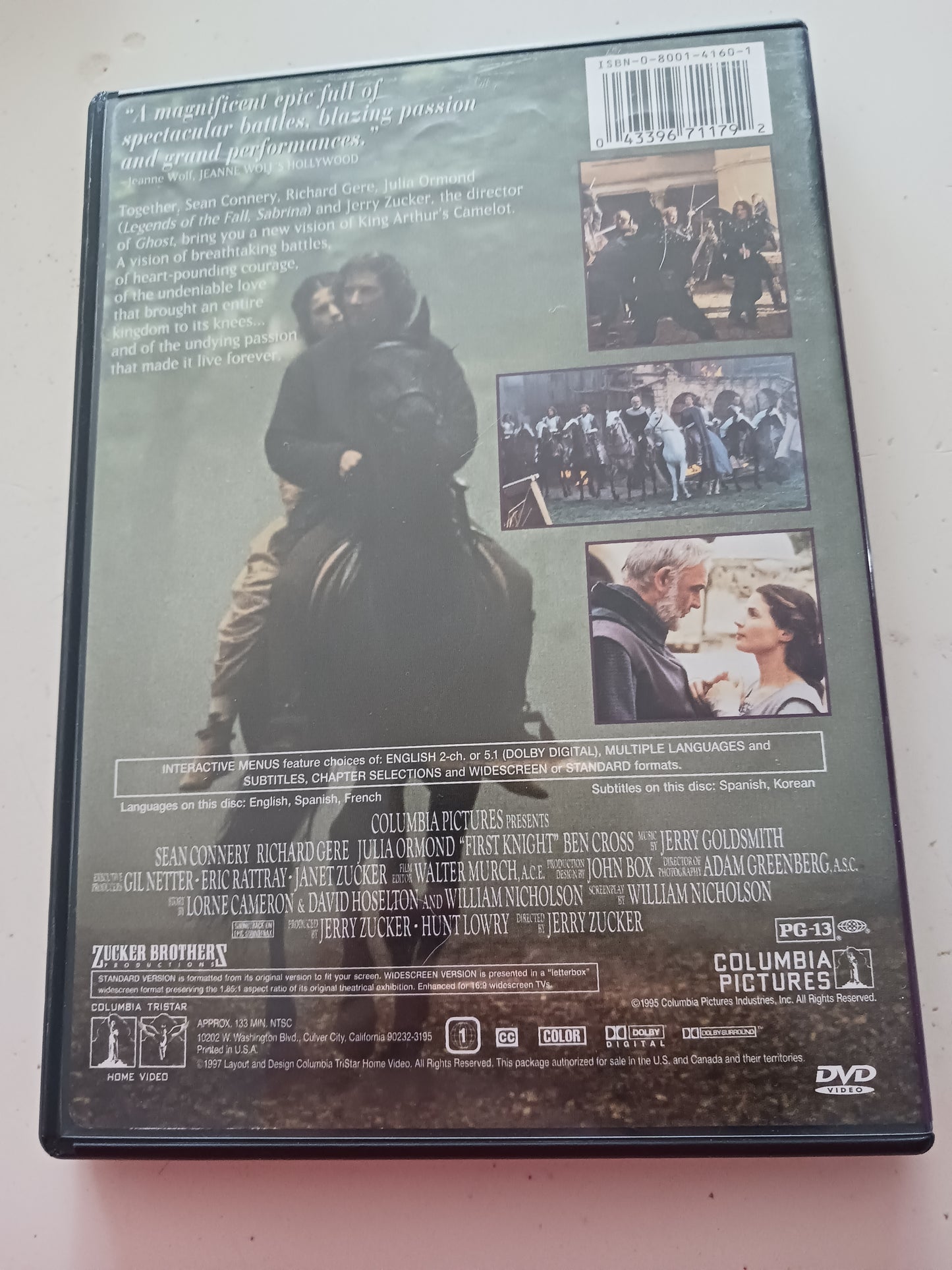 First Knight, DVD Movie, Widescreen, Rated PG-13, USED