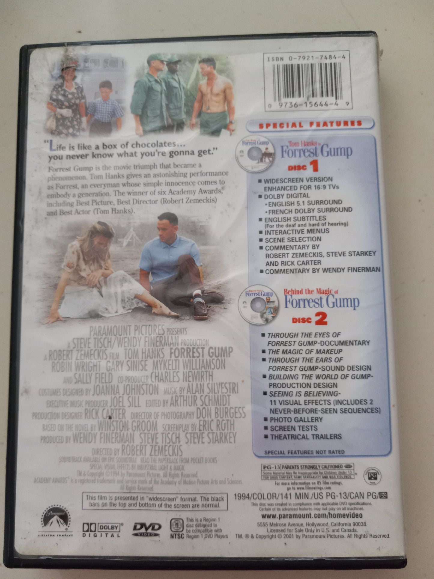 Forrest Gump, DVD Movie, Special Collector's Edition, Widescreen, Rated PG-13, USED