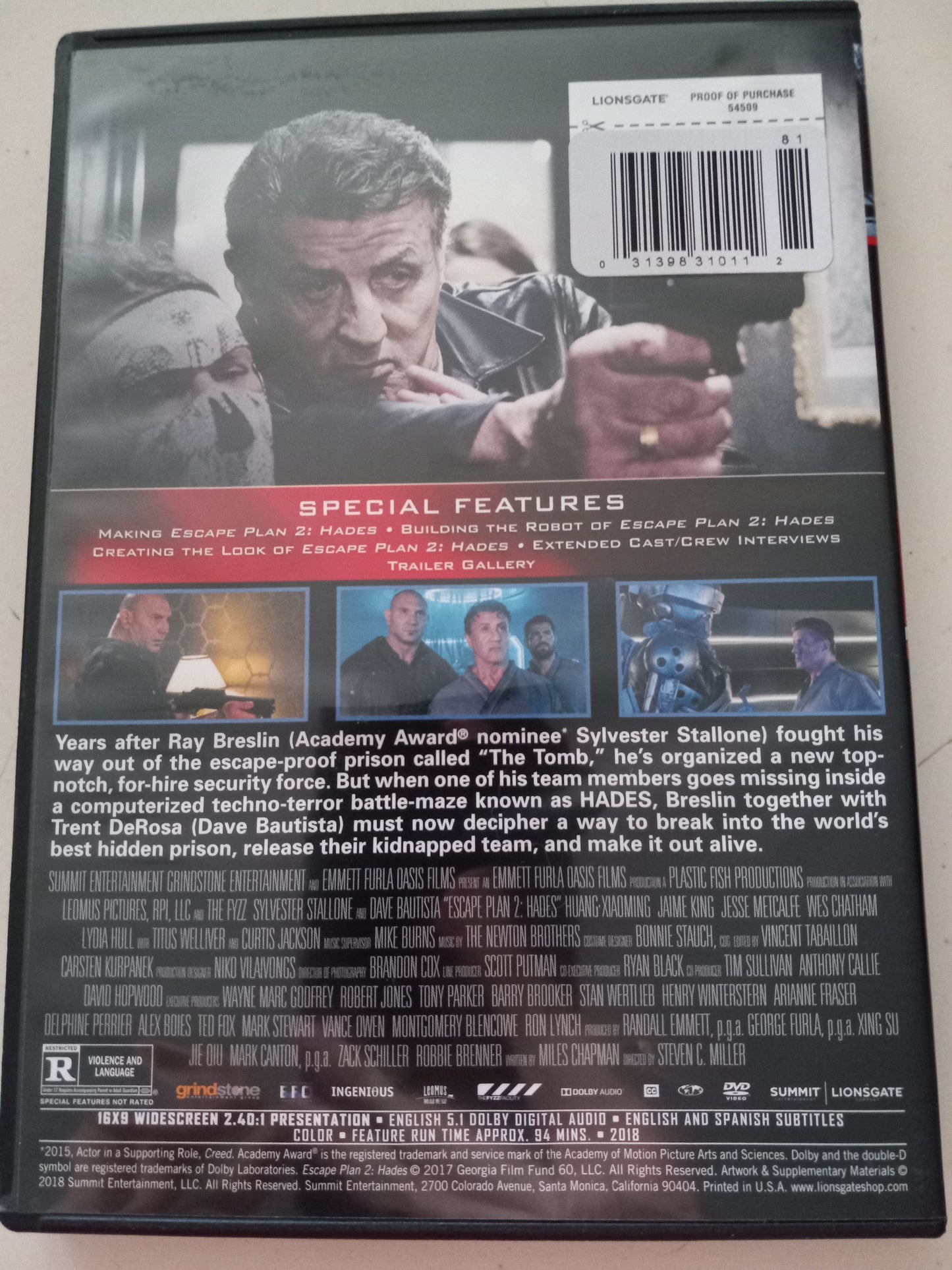 Escape Plan 2 Hades, DVD Movie, Widescreen, Rated R, USED