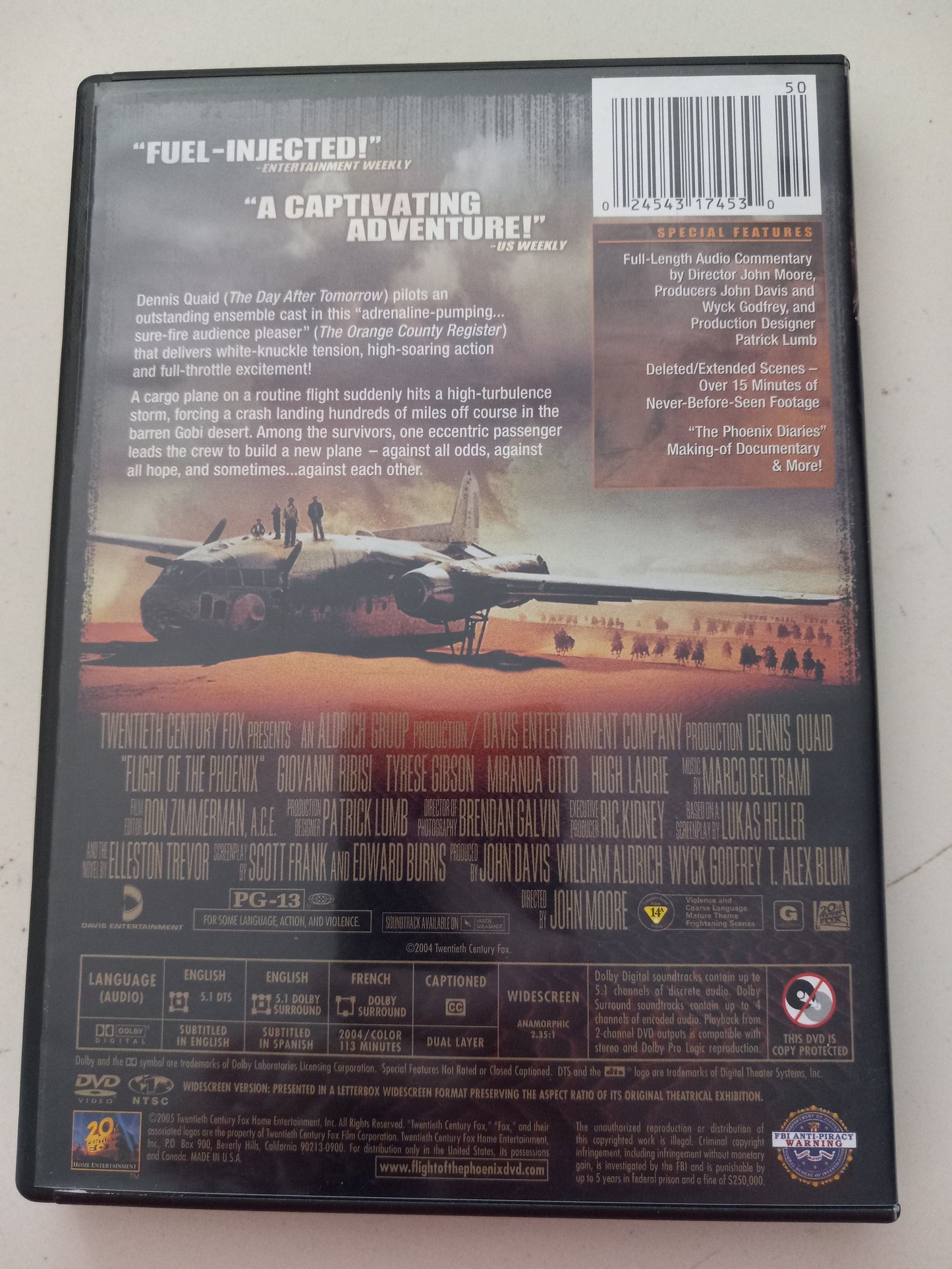 Flight Of The Phoenix, DVD Movie, Widescreen, Rated PG-13, USED