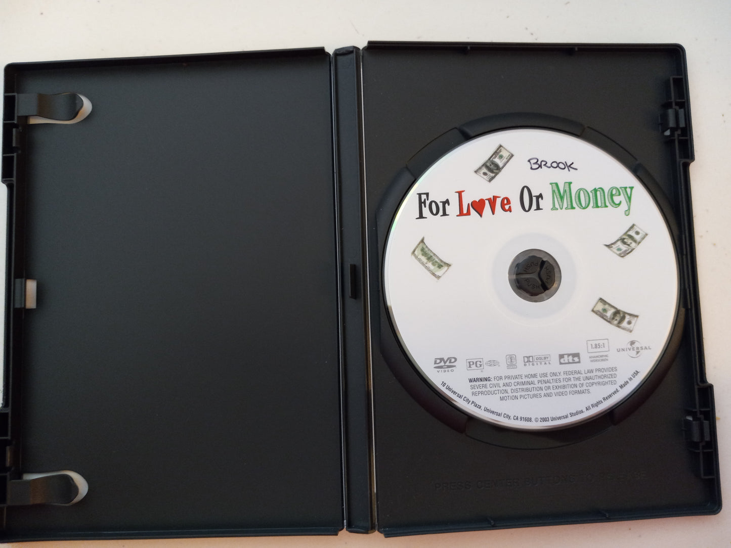 For Love Or Money, DVD Movie, Widescreen, Rated PG, USED