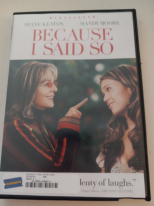 Because I Said So, DVD Movie, Widescreen, Rated PG-13, USED