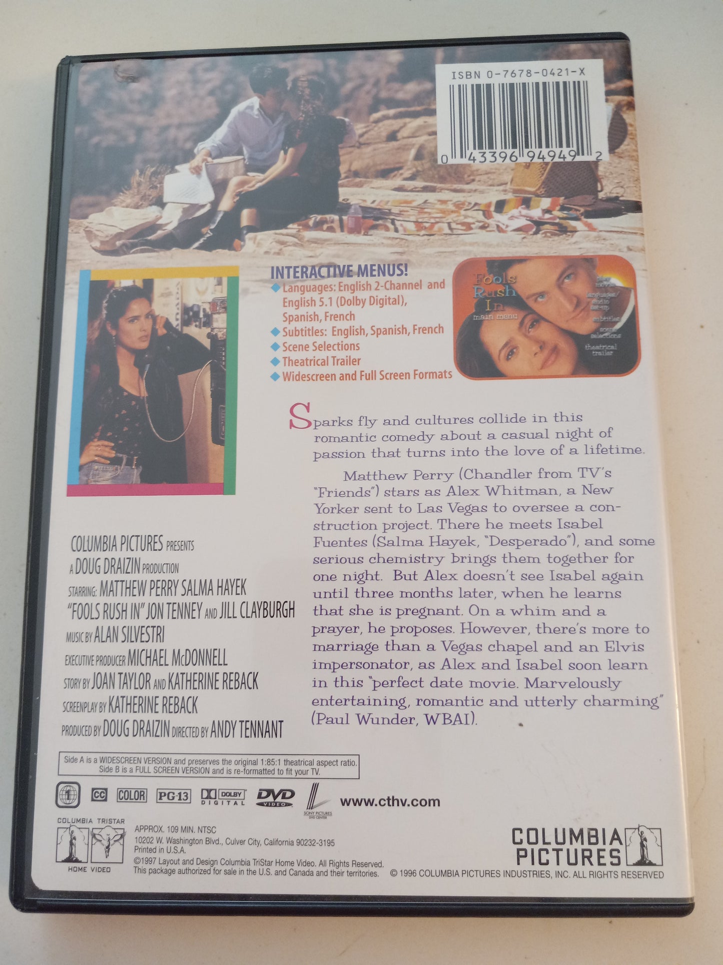 Fools Rush In, DVD Movie, Widescreen, Rated PG-13, USED