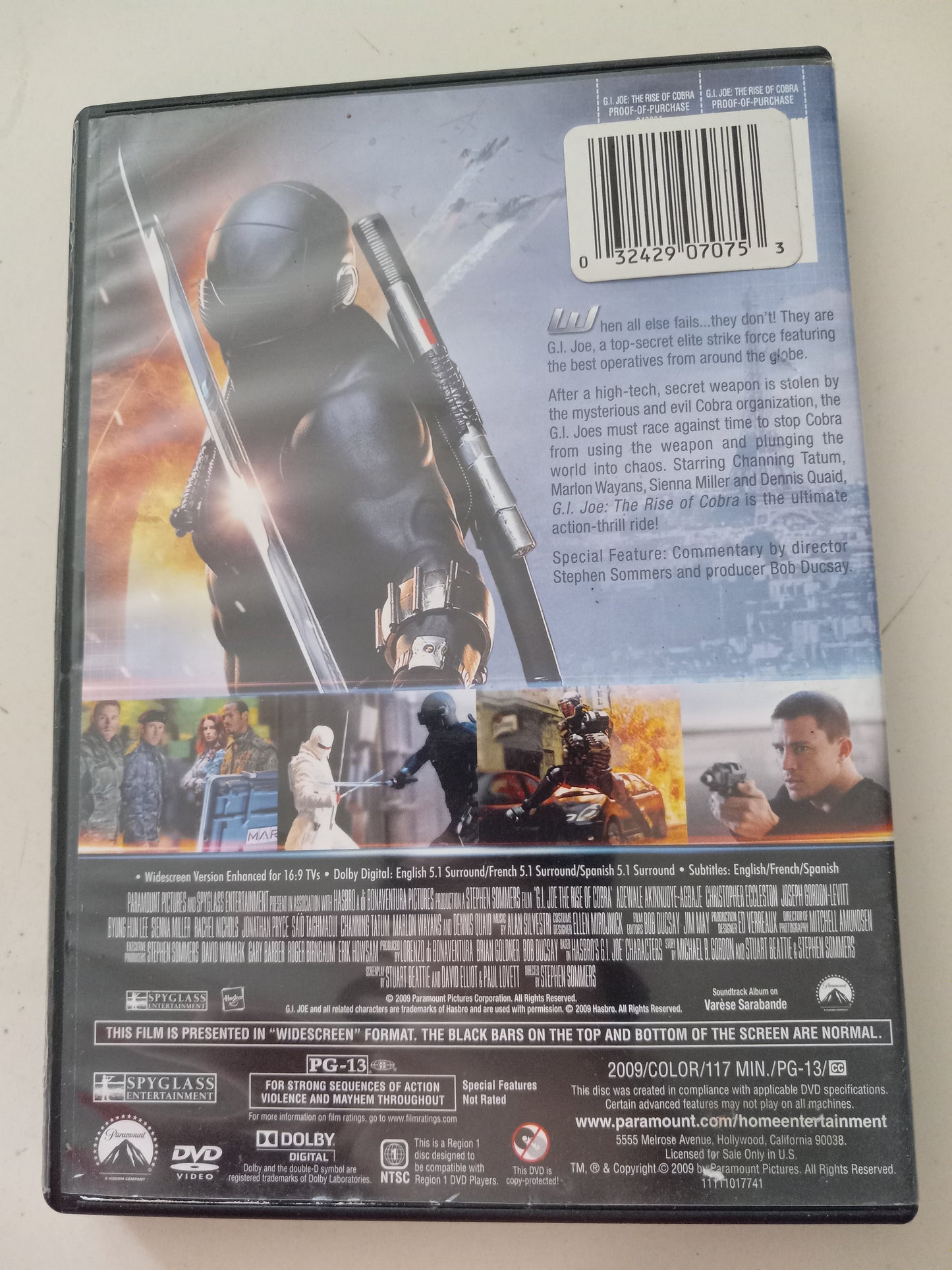 G.I. Joe The Rise Of Cobra, 1/2 Discs Ed. Widescreen, Rated PG-13, USED