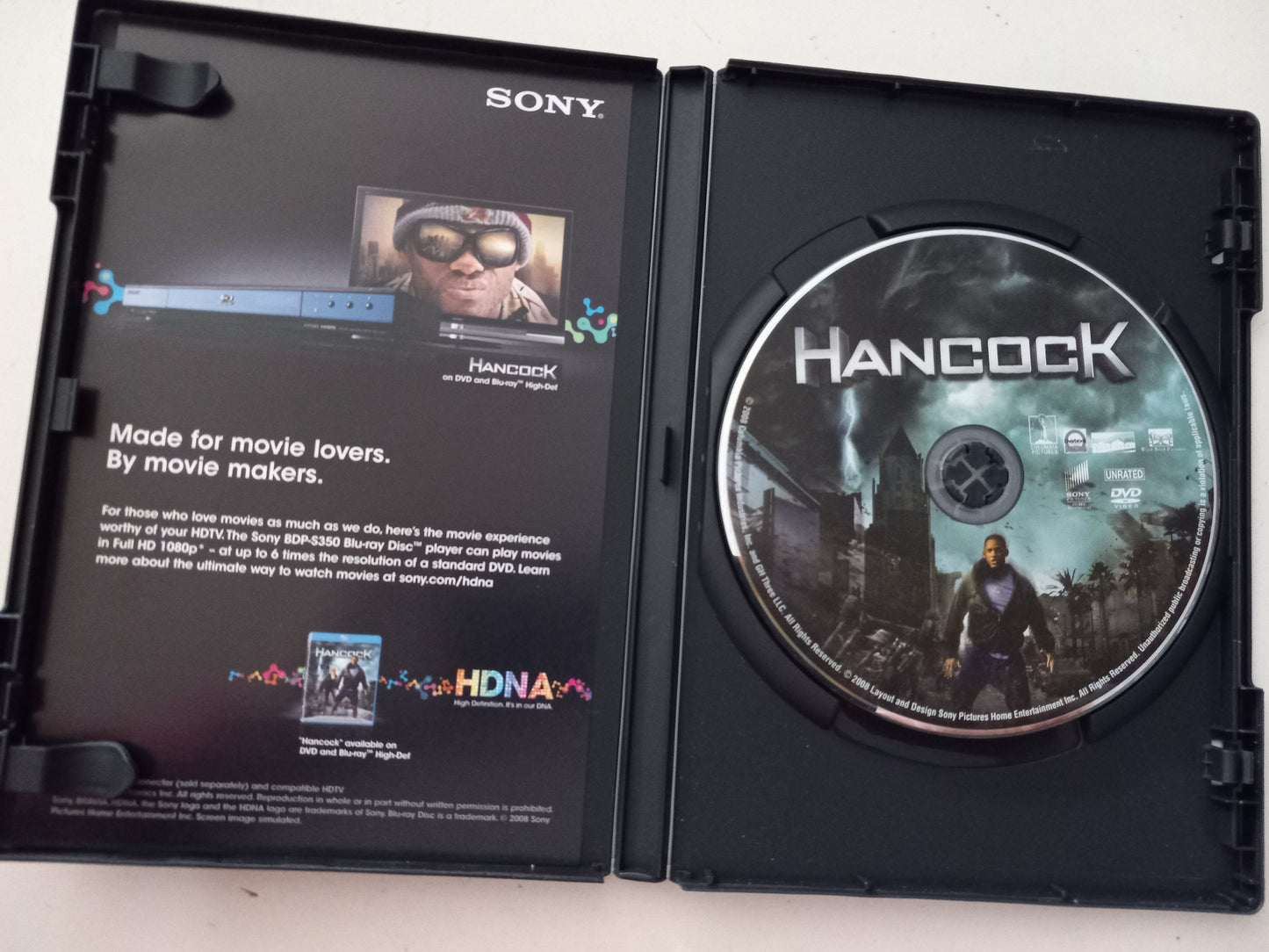 Hancock, DVD Movie, Will Smith Widescreen, Not Rated, PG-13, USED