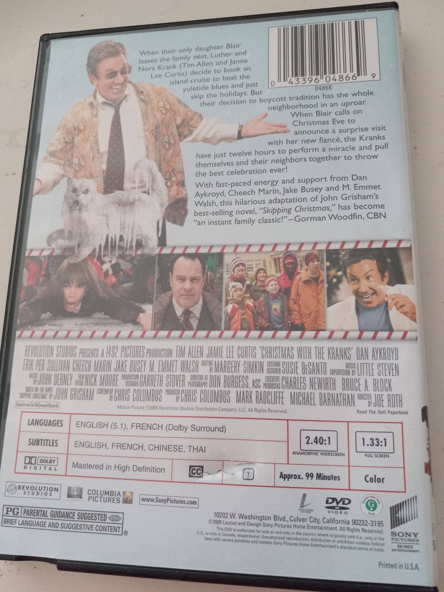 Christmas With The Kranks, DVD Movie, Widescreen, Rated PG, USED