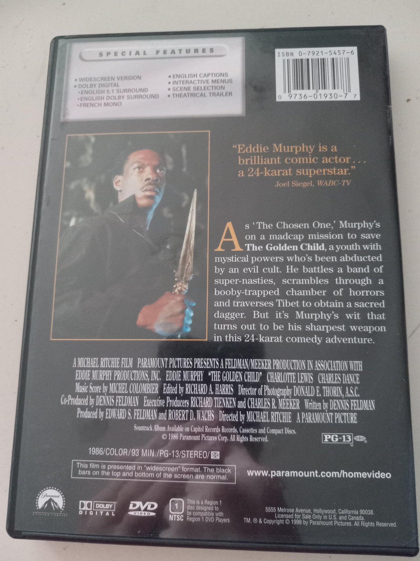 The Golden Child, DVD Movie, Widescreen, Rated PG-13, USED