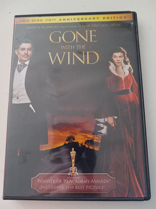 Gone With The Wind, 2 Discs, DVD Movie, 70th Anniversary Ed. Rated G, Standard, USED