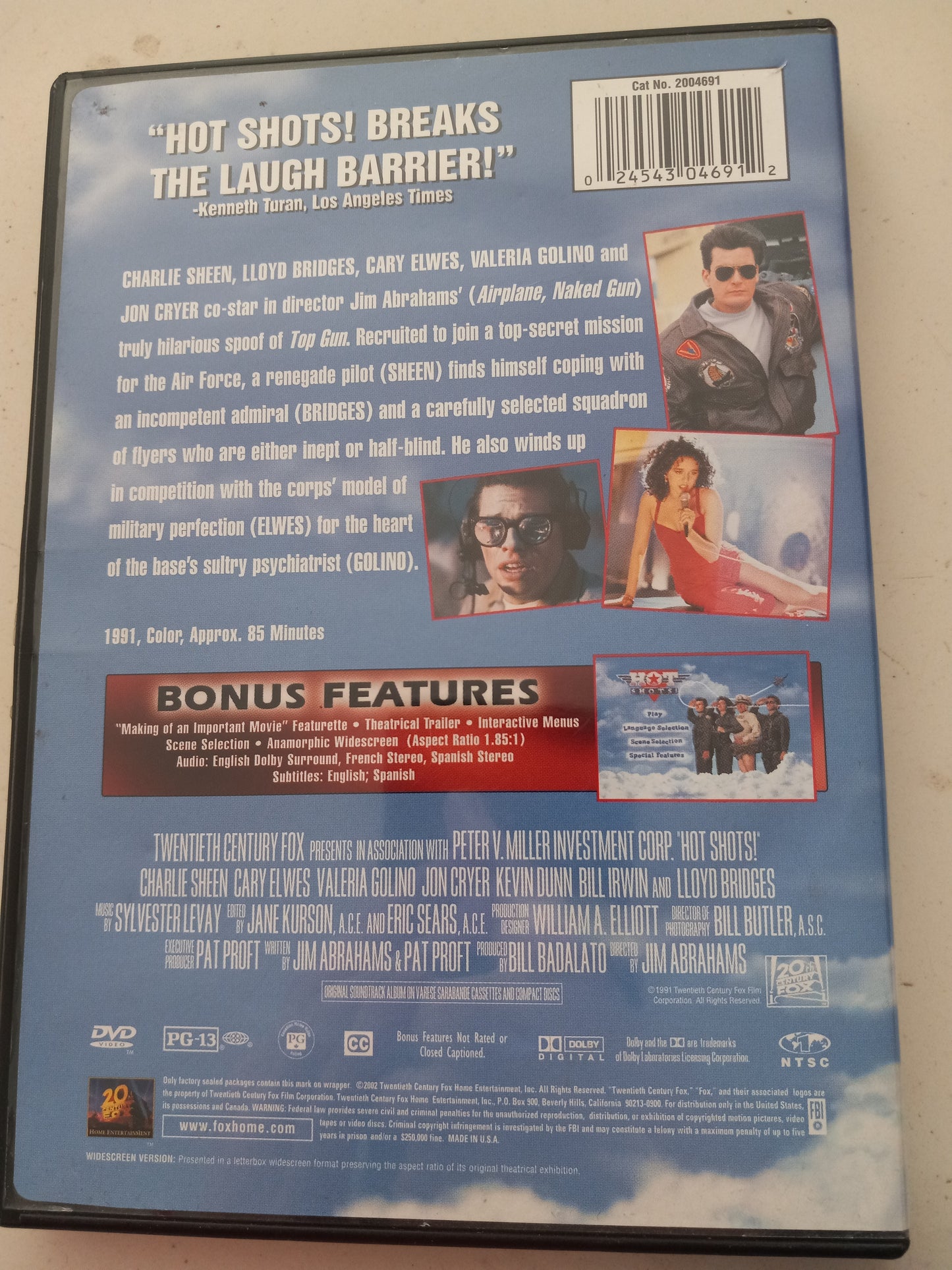 Hot Shots, DVD Movie, Widescreen, Rated PG-13, USED
