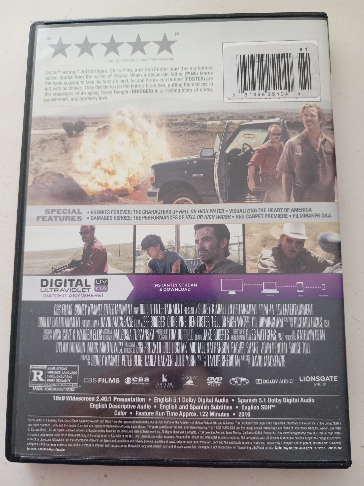 Hell Or High Water, DVD Movie, Widescreen, Rated R, USED