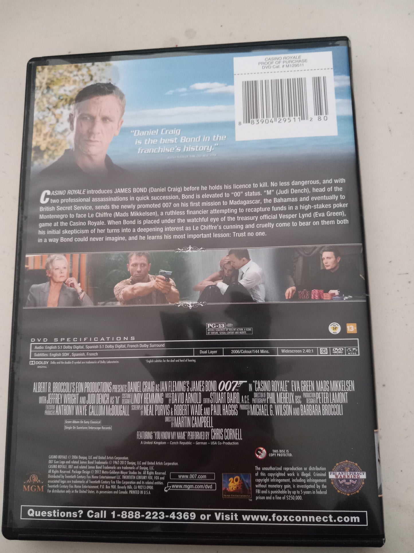 James Bond 007 in Casino Royale, DVD Movie, 2 Discs Daniel Craig Fullscreen/Widescreen, Rated PG-13, NEW/USED