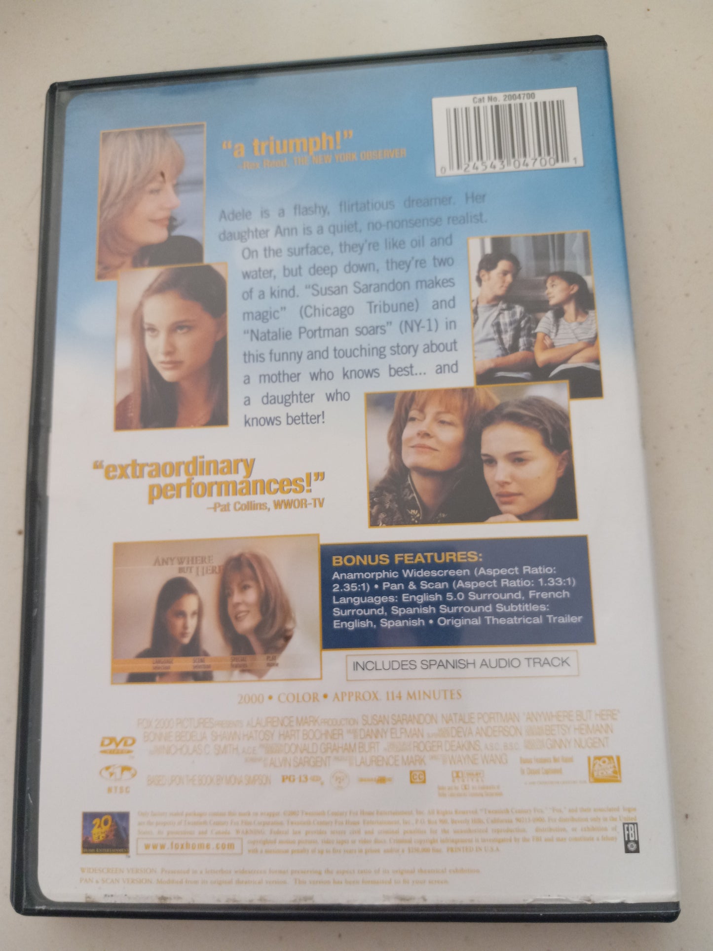 Anywhere But Here, DVD Movie, Widescreen, Rated PG-13, USED