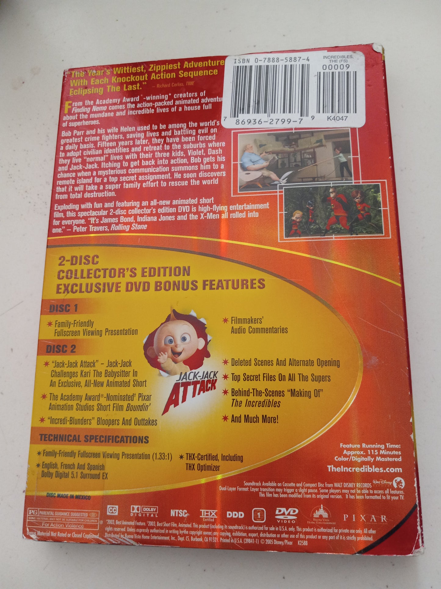 The Incredibles, DVD Movie, 2 Discs Collector's Ed, Widescreen/Fullscreen, Rated PG, NEW/USED