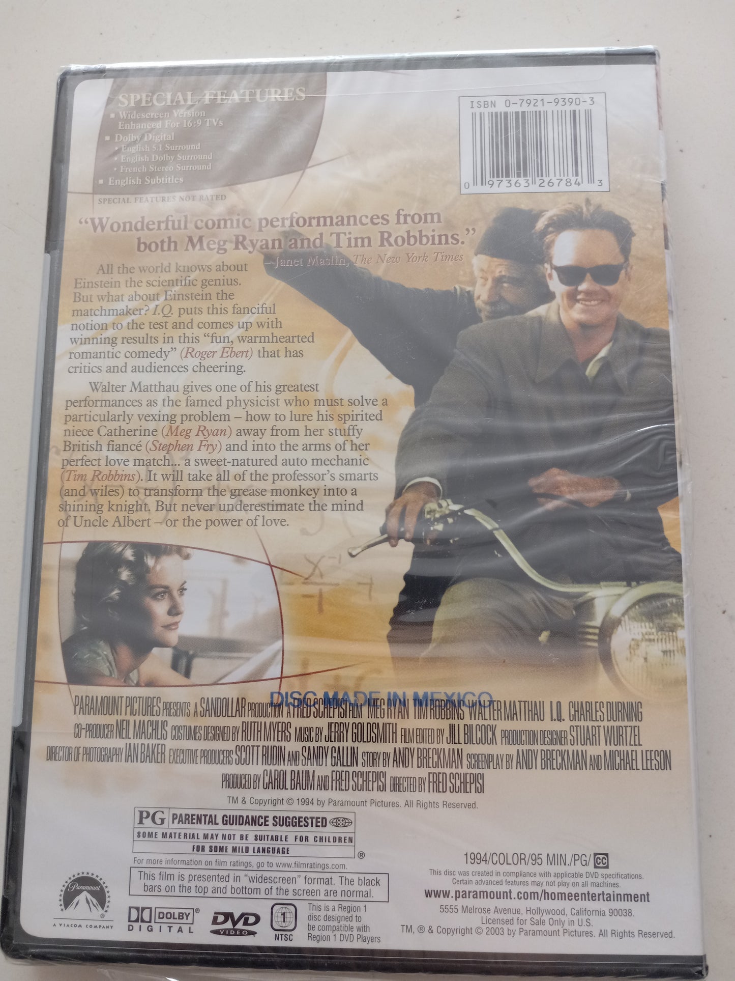 I.Q., DVD Movie, Widescreen, Rated PG, NEW